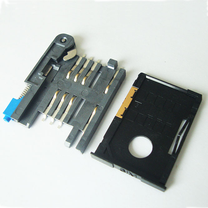 CMSIM661007 2.54 MM Pitch sim card holder with ejector, vertical fascia 912283007 912360001