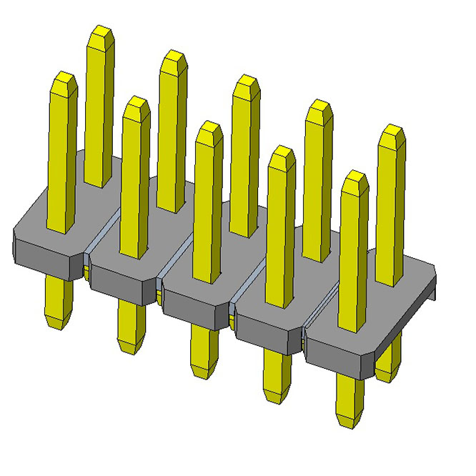 CMPHM101017 1.00 housing 2.54 mm pitch double row 180 degree vertical type pin header