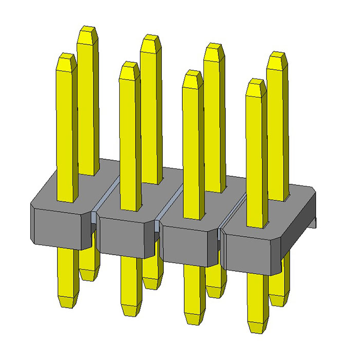 CMPHM081018 pin header double housing 1.50 mm pitch 2.54 mm   Nylon 6T housing 180 vertical type
