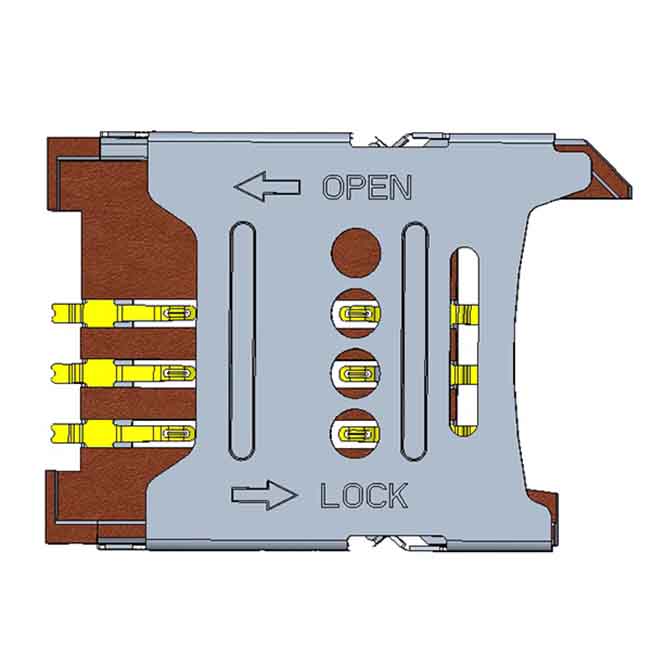 CMSIM661016 sim card connector hinge flip type compatible with  473882001