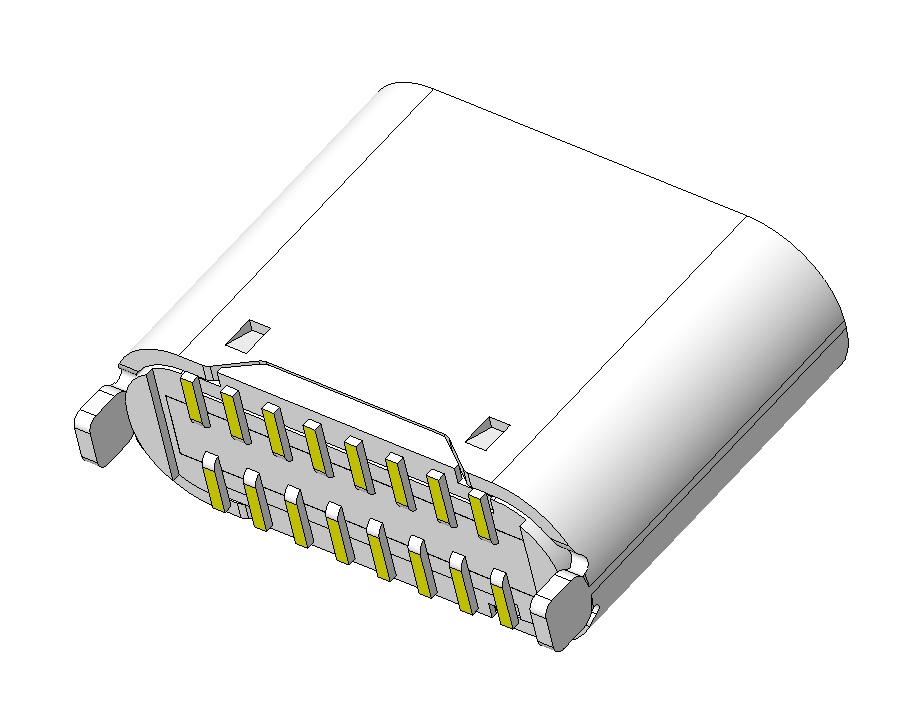 CMUCF661014A usb type c vertical 6.50mm height 16pin receptacle