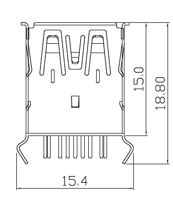 CMUSB661034A usb 3.0 A type vertical 180 15.00 mm height
