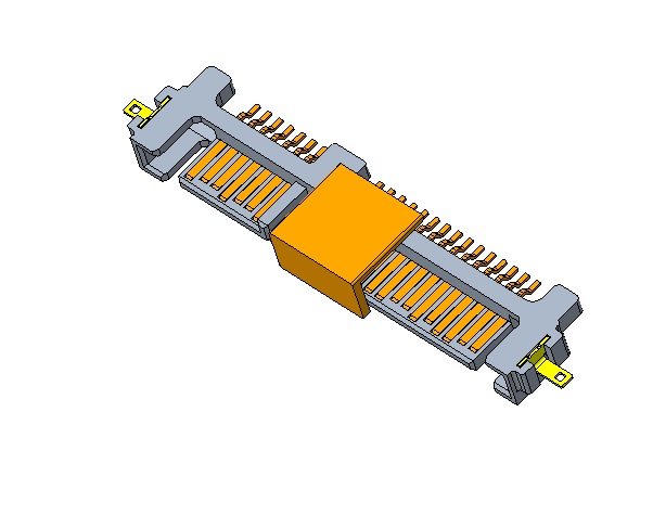 SATA 7+15 pin reverse type middle mount type COMPATIBLE SATA-001-0302-2T