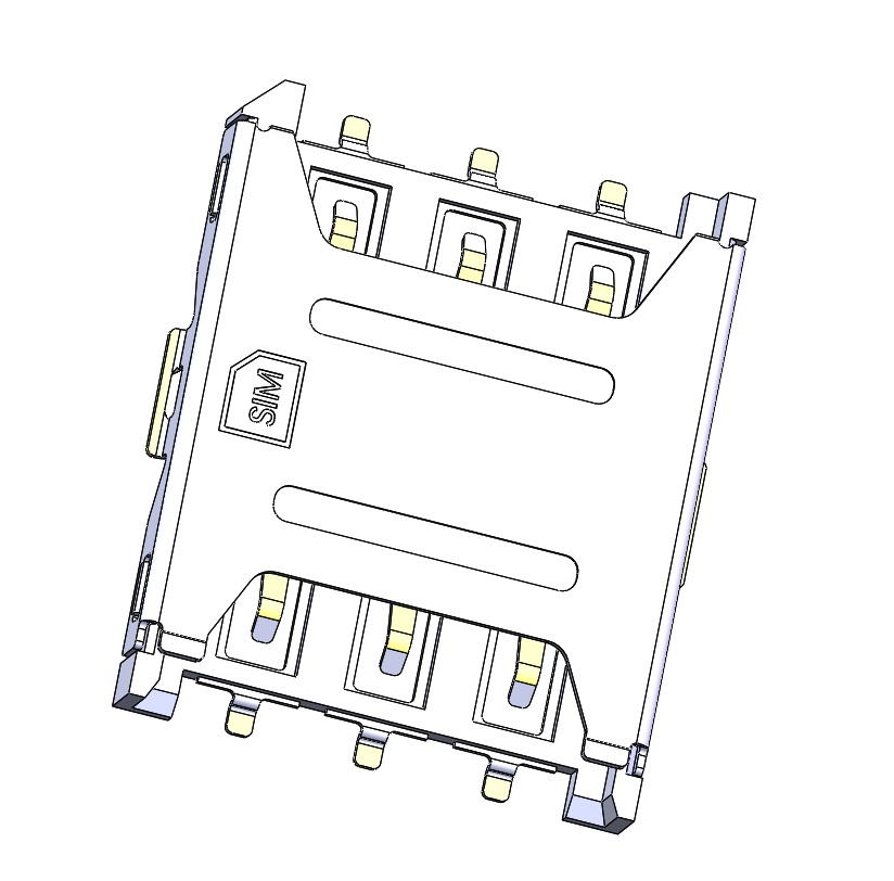 CMNSM661008 4FF Nano sim 6 pin socket connector