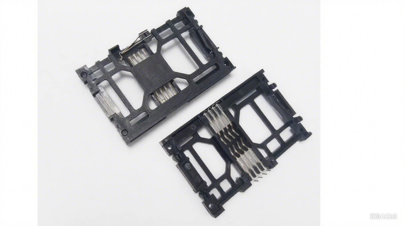 CMSIM661011 smart sim card connector push pull type , 7.45mm height, totally through hole DIP type, 10pins, with 2pins are detect pin