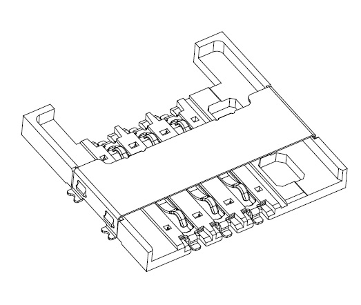 CMSIM661021 SIM card connector 6 pin push pull type L15.30 W16.20 H 2.00 pin to pin 47308-0001  